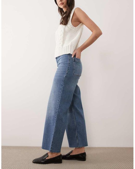 Mango Blue Wide Leg Jeans