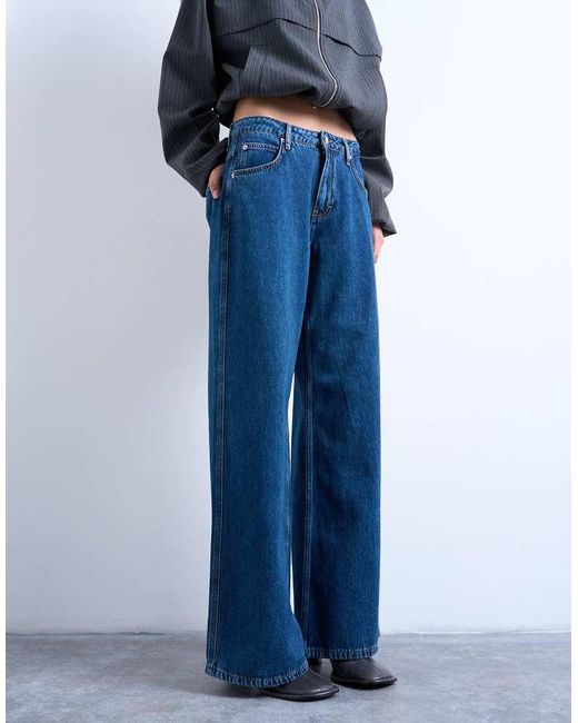 TOPSHOP Blue Lounge Low Rise Jean