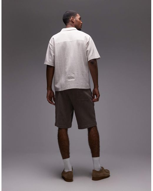 Short texturé décontracté Topman pour homme en coloris Gray