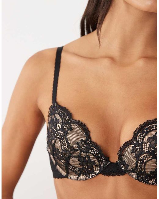 ASOS Black Lola Lace Push Up Bra