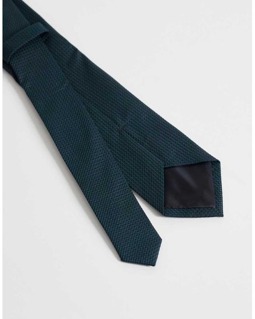 ASOS Blue Textured Tie And Pocket Square for men