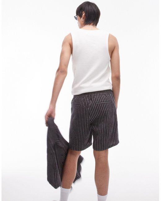 Topman Blue Stripe Shorts for men