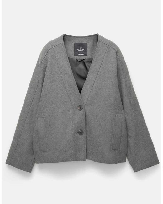 Giacca Stile Kimono Medio di Pull&Bear in Gray