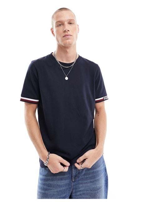 Tommy Hilfiger Blue Monotype Bold Tipping T-shirt for men