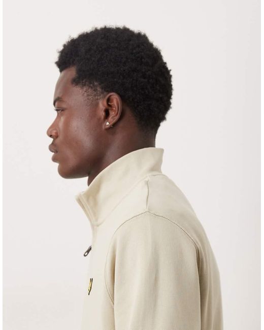 Lyle & Scott Natural Loopback Quarter Zip Sweat for men