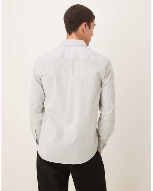 Camisa Claro De Manga Larga De Abercrombie & Fitch de hombre de color White