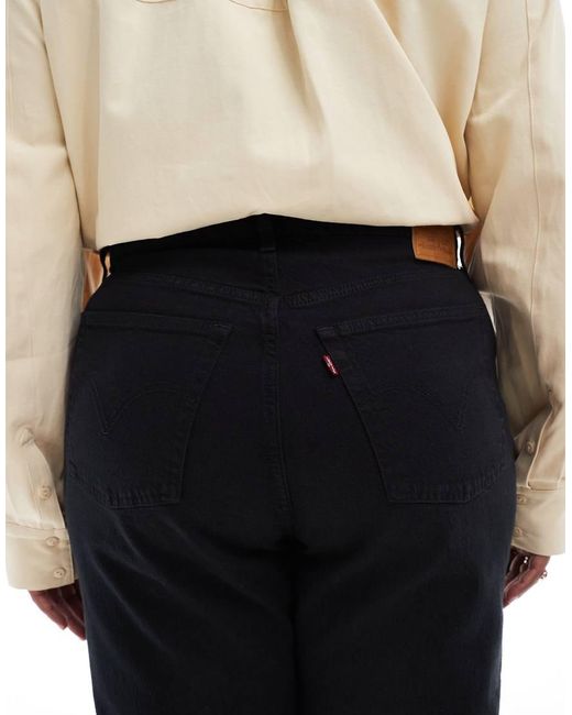 Levi's Black Plus Ribcage Straight Ankle Grazer Jeans