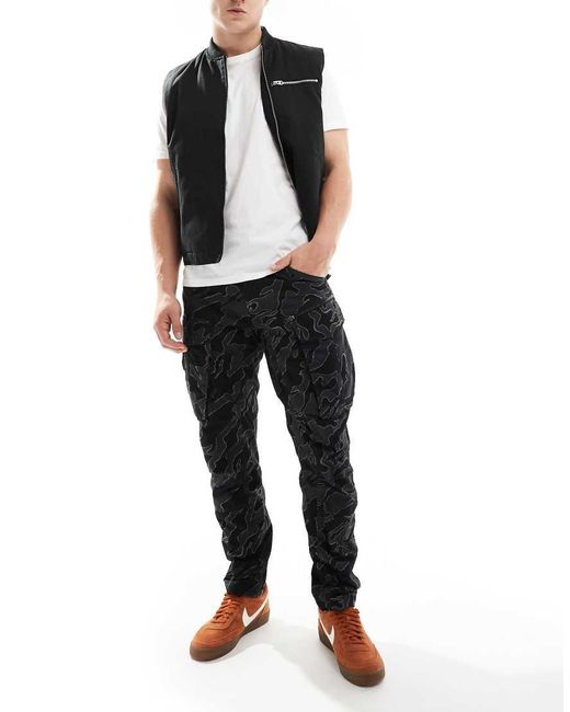 G-Star Black Rovic Regular Tapered Cargo Pants for men