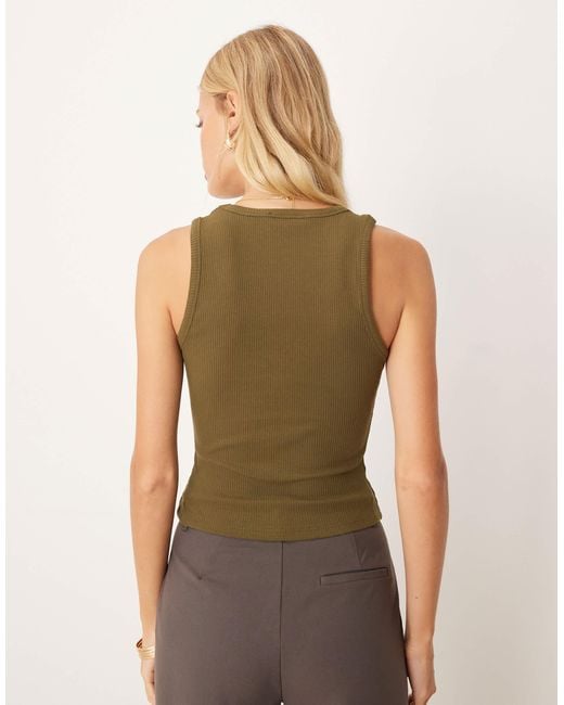 ASOS Green – geripptes trägertop