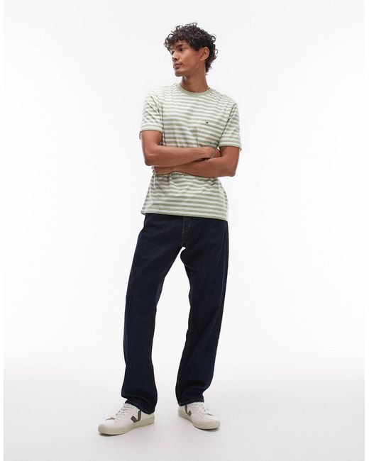 Tommy Hilfiger Gray Essential Regular Fit Stripe T-Shirt for men