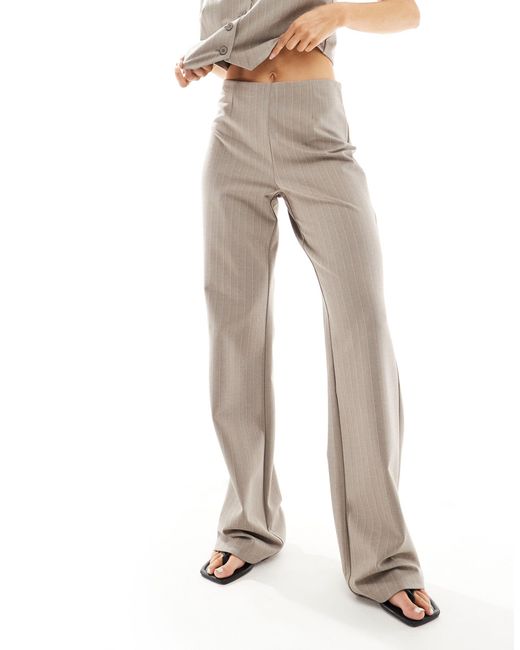 Mango Natural Thin Pinstripe Co-ord Trousers