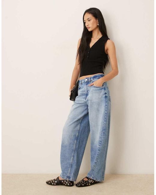 Jdy Blue Rib Knit Sleeveless Polo