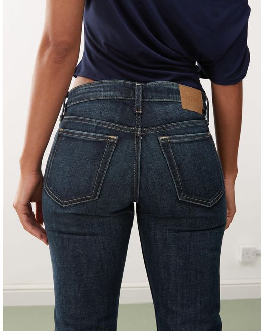 Weekday Blue Nova Low Waist Slim Fit Bootcut Jeans