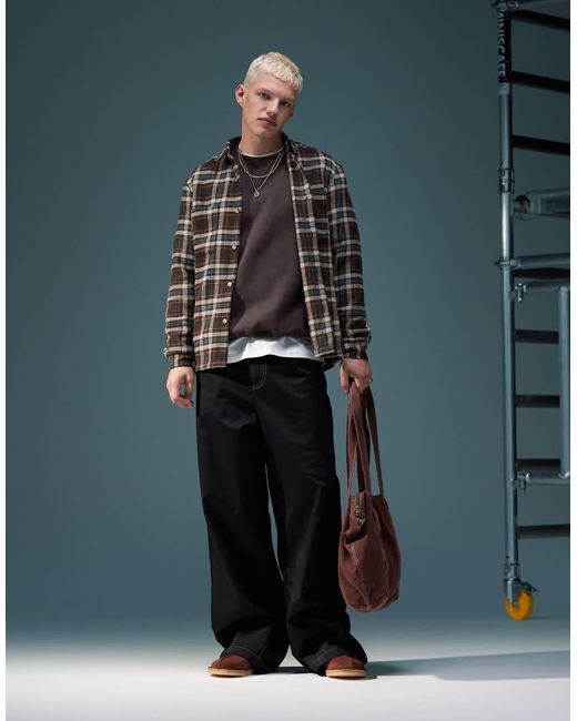 ASOS Oversized Baggy Broek Met Detail Op De Achterzak in het Blue voor heren