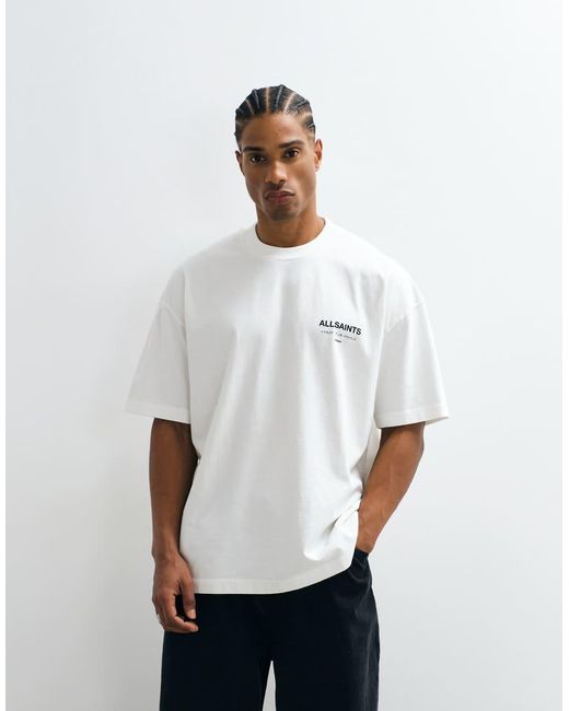 AllSaints White Underground Oversized T-Shirt for men