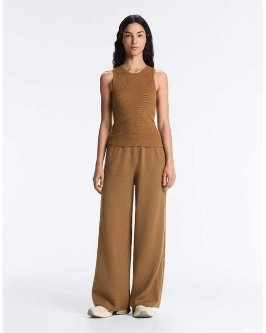 Oysho Brown Sleeveless Knit Top
