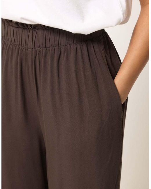 PixieGirl Natural Petite Wide Leg Trousers