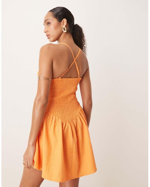 ASOS Orange – crinkle-minikleid