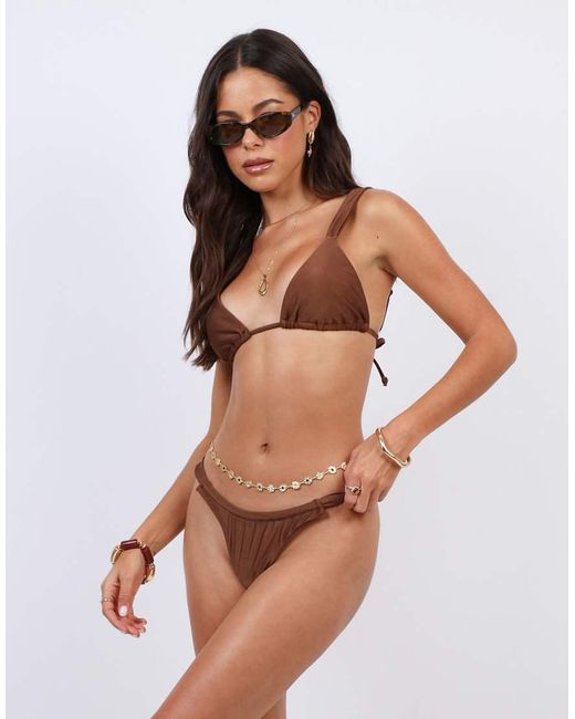SIMMI Brown Thick Strap Bikini Top