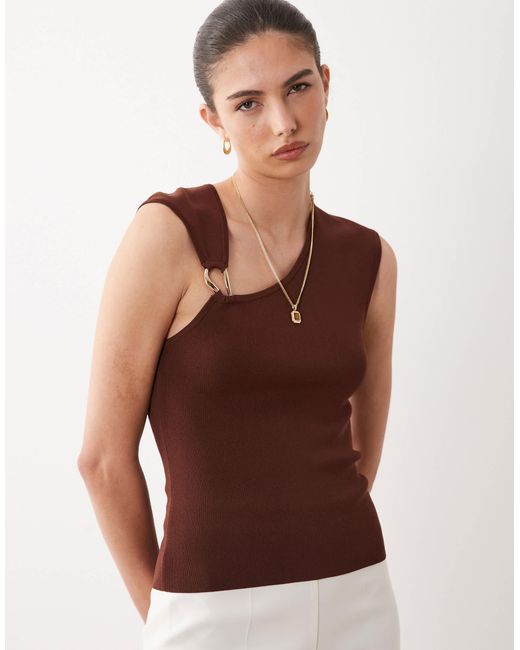 ASOS Brown Hardware Structured Top