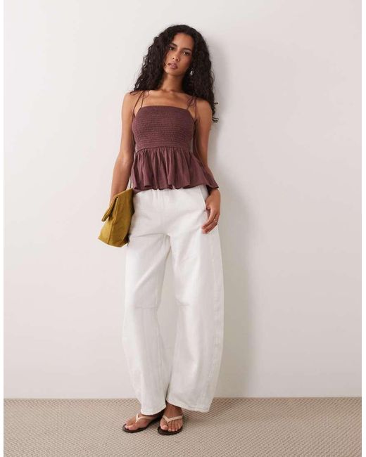 ASOS Shirred Detail Peplum Cami