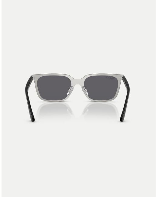 Ray-Ban Metallic Rb3784D Square Polarised Sunglasses With Lens