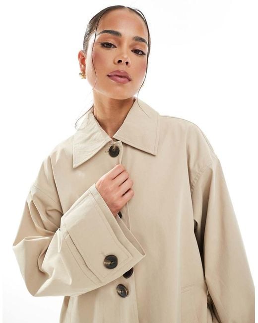 ONLY Natural Boxy Short Trench Coat