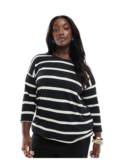 ONLY Black 3/4 Length Sleeve Top