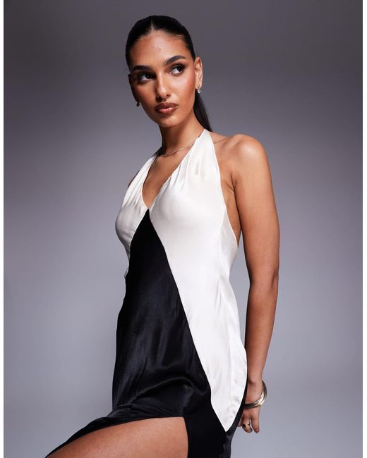 Bardot Blue Yve Contrast Halter Dress