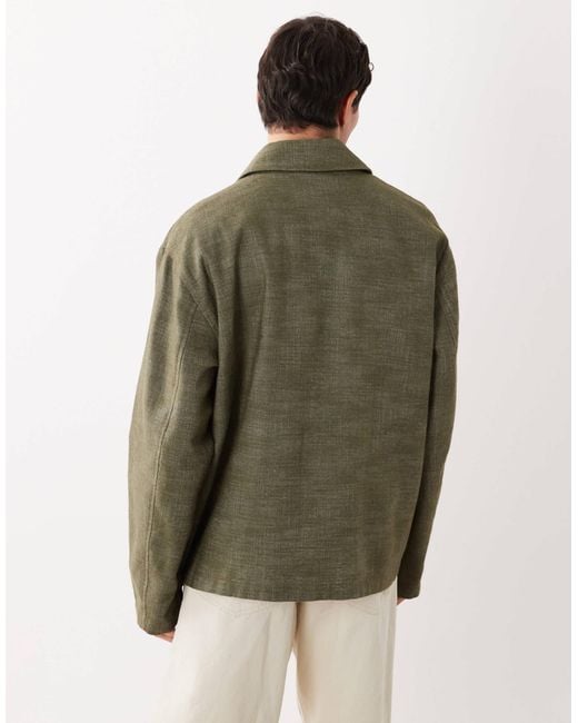 ASOS Green Cotton Worker Jacket for men