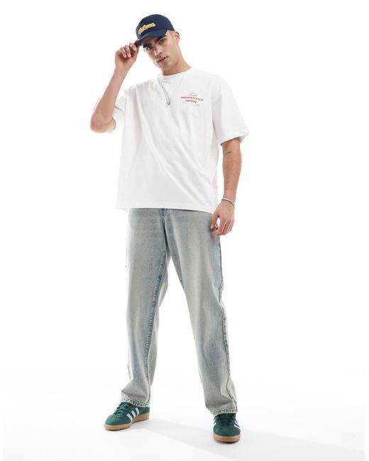 ASOS White Oversized T-shirt With Cartoon Food Graphics for men
