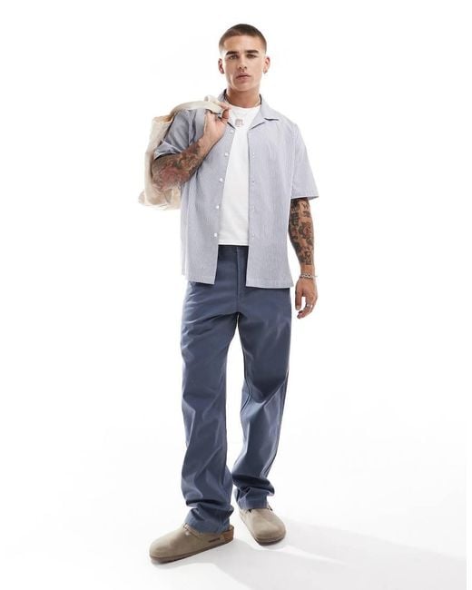 Wrangler Blue Casey Jones Workwear Relaxed Fit Twill Chinos for men