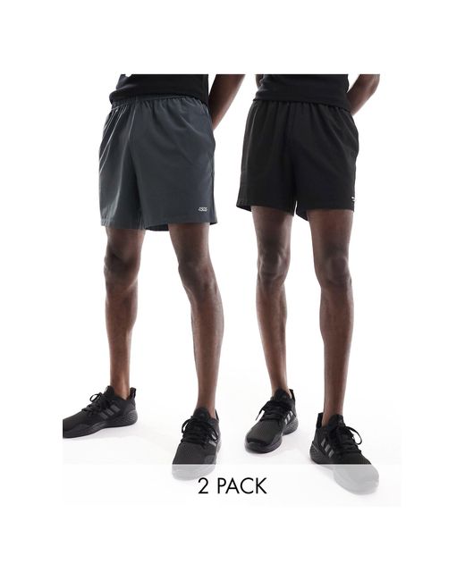 ASOS 4505 Black Icon 5 Inch Training Shorts 2 Pack With Quick Dry for men