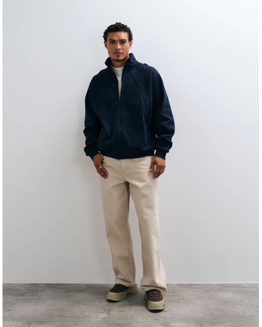 Collusion Blue Boxy Funnel Neck for men
