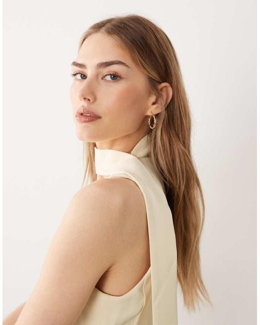 Miss Selfridge Natural Tailored Scarf-Neck Waistcoat Co-Ord