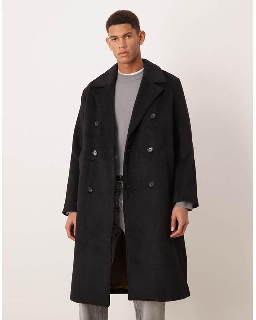 Abercrombie & Fitch Natural Wool Blend Long Coat for men