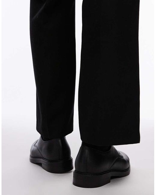 SELECTED Black Leather Derby Shoes for men