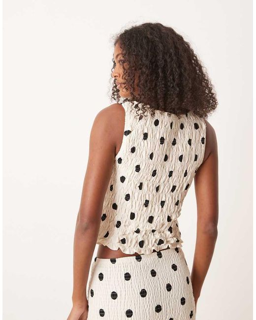 ASOS Brown Linen Blend Shirred Tank