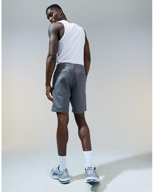 ASOS White Slim Stretch Regular Length Chino Shorts for men