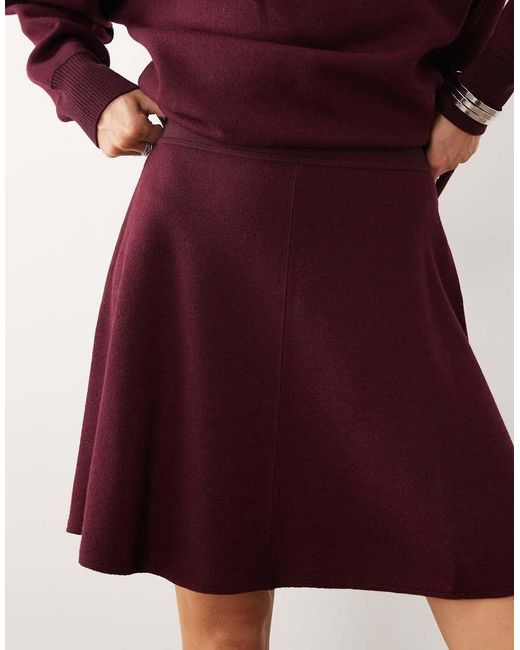 ARKET Red Wool Rich Flippy Mini Skirt