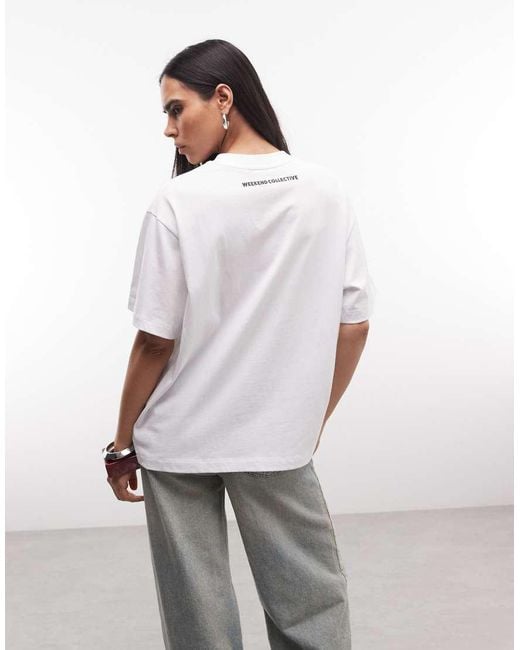 ASOS White Weekend Collective Ibiza Slogan Oversized T-shirt