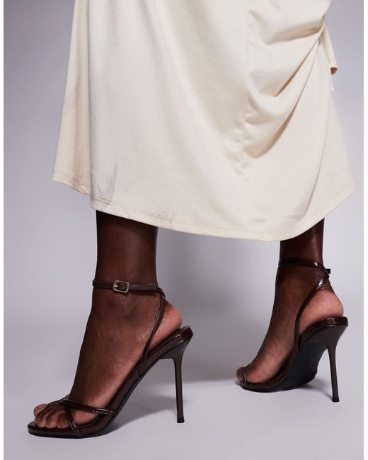 Simmi london - vitani - sandales à talon minimalistes - chocolat SIMMI en coloris Brown
