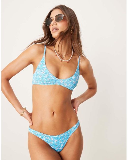 Bright Swimwear Blue Bright Swim Sophie Paradise High Leg Bikini Bottom
