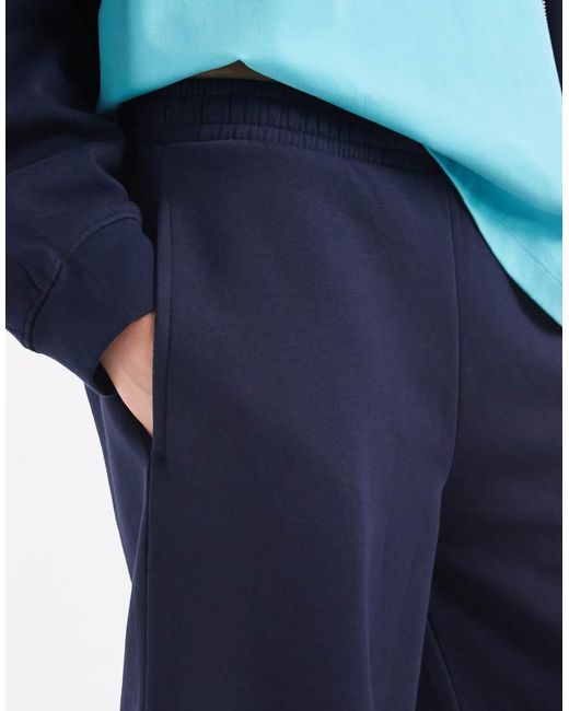 ASOS Blue Barrel Leg Brushback Trackies