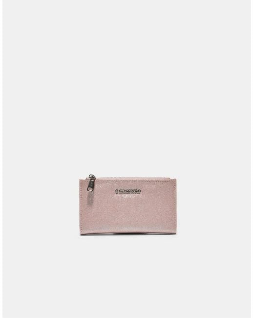 Stradivarius Pink Long Shimmery Card Holder Purse