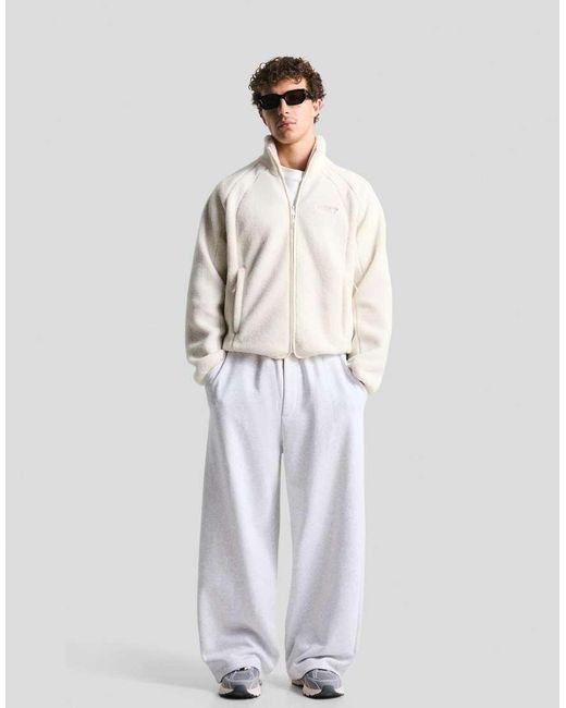 Bershka White Faux Shearling Jacket for men