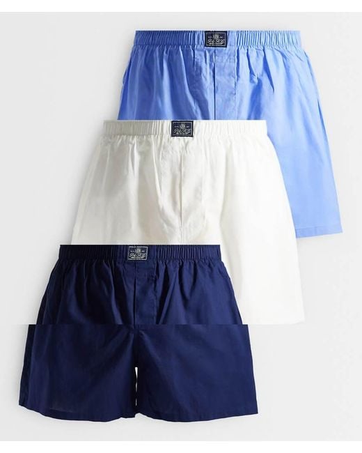 Polo Ralph Lauren Blue 3 Pack Of Woven Cotton Boxer Shirts for men
