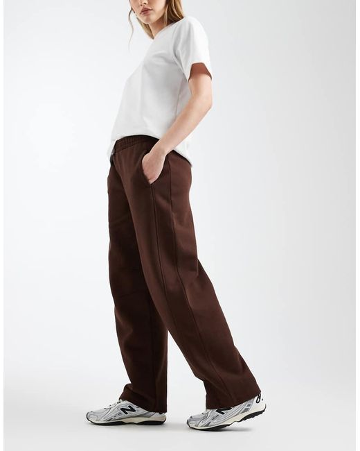 ASOS Brown Premium 500Gsm Seamed Barrel Leg Jogger