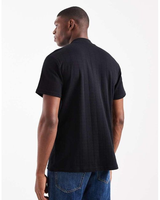 ASOS Blue T-shirt With Quarter Zip High Neck for men