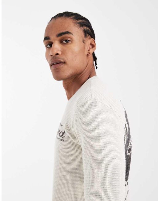 Hollister White Long Sleeve Top Wth Motor Graphic for men